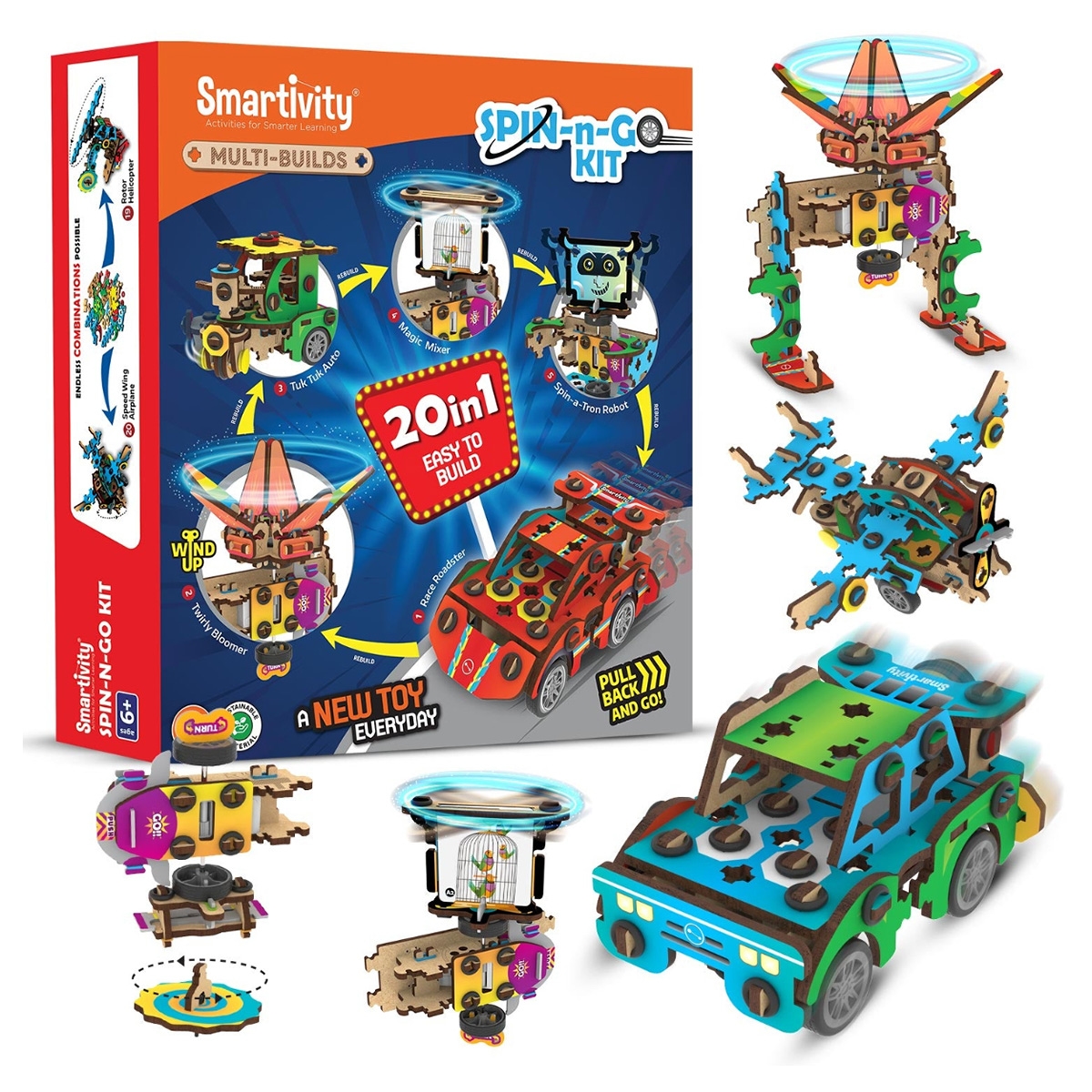 سمارتيفيتي مجموعة سبين إن جو لعبة روبوت للجنسين، 8-10 سنوات