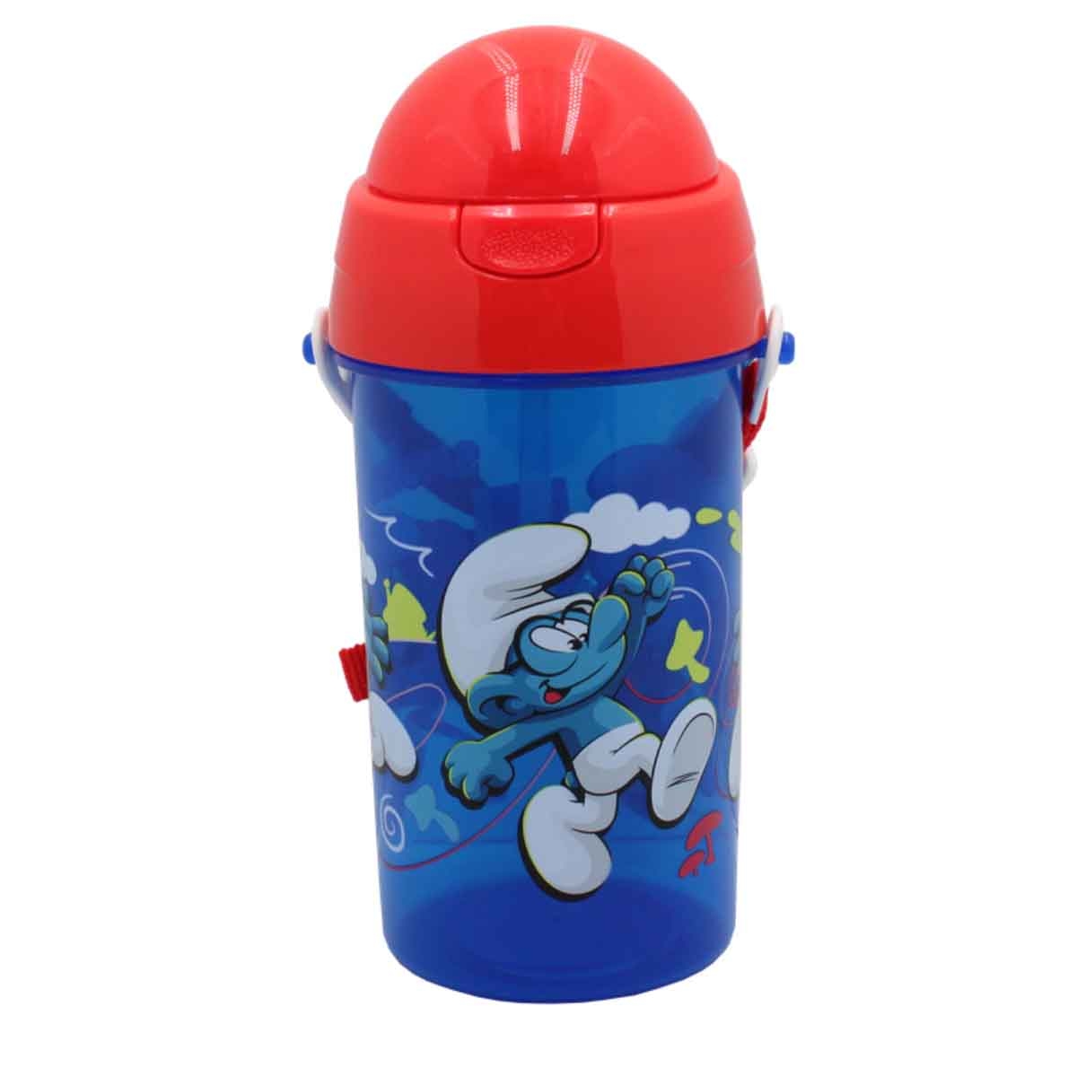 Smurfs Pop-Up Flip Straw Water Bottle