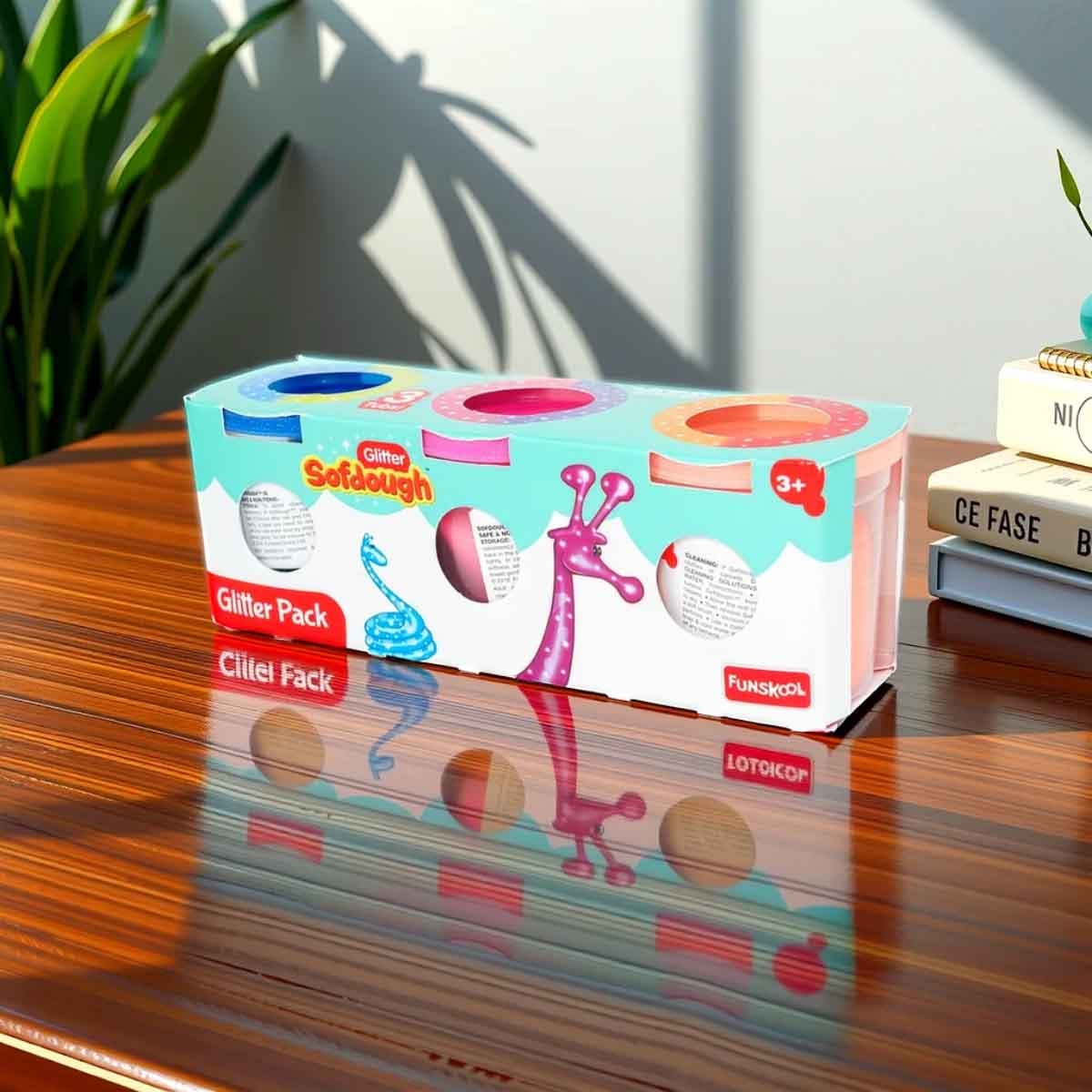 سوف دو مجموعة عجين لامعة عدد 3 للأولاد والبنات عمر 3-4 سنوات