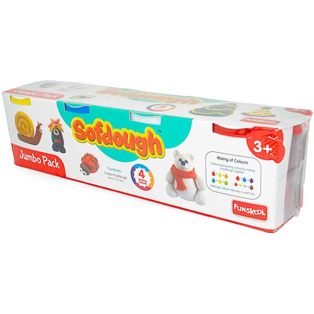 سوف دو مجموعة عجين جامبو عدد 4 للأولاد والبنات عمر 3-4 سنوات