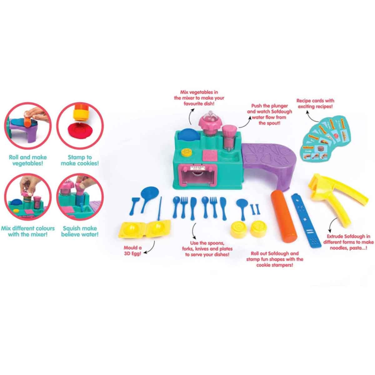 سوف دو مجموعة عجين المطبخ للأولاد والبنات عمر 3-4 سنوات