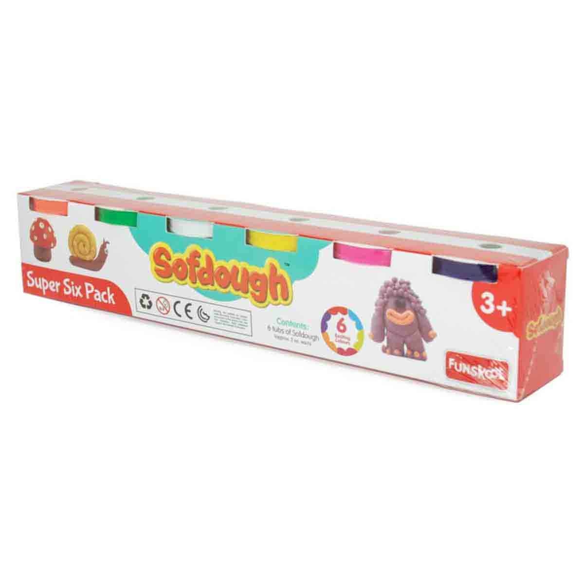 سوف دو مجموعة عجين سوبر عدد 6 للأولاد والبنات عمر 3-4 سنوات