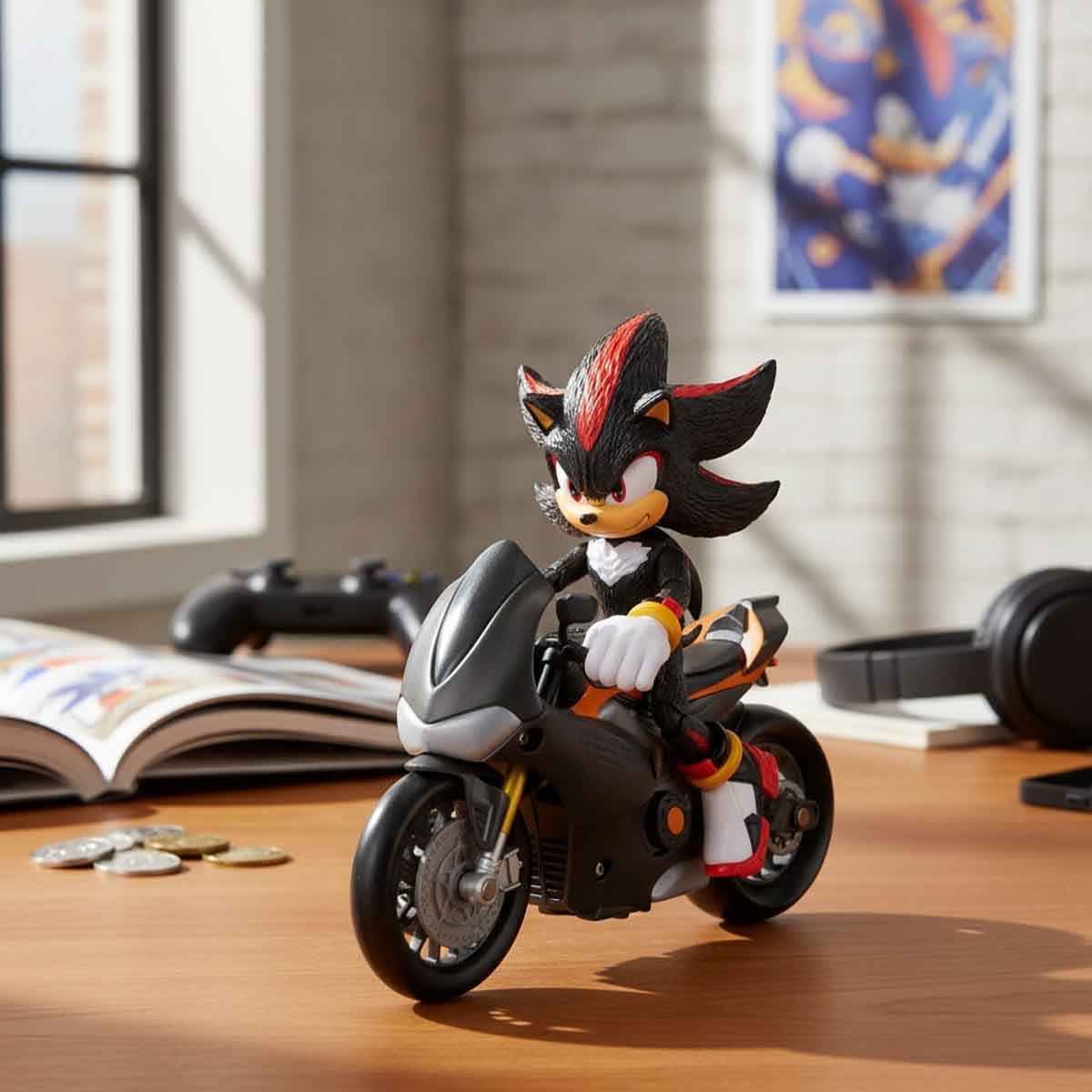 Sonic 3 Movie 5" Action Figure & Motorcycle Playset Unisex, 3-4 Years