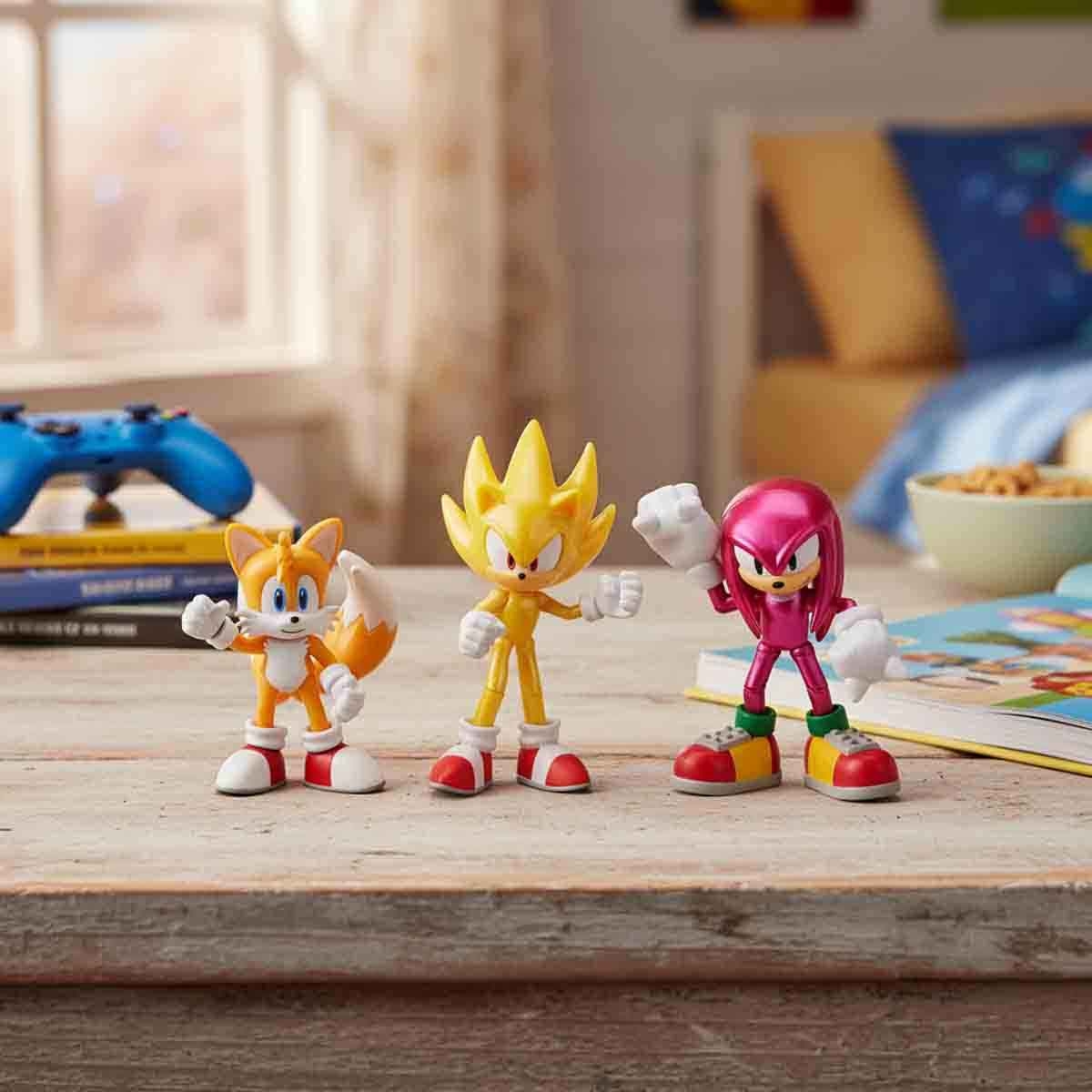 Sonic 3-Piece Hedgehog-4 Classic Collection Action Figure Set Unisex, 3-4 Years