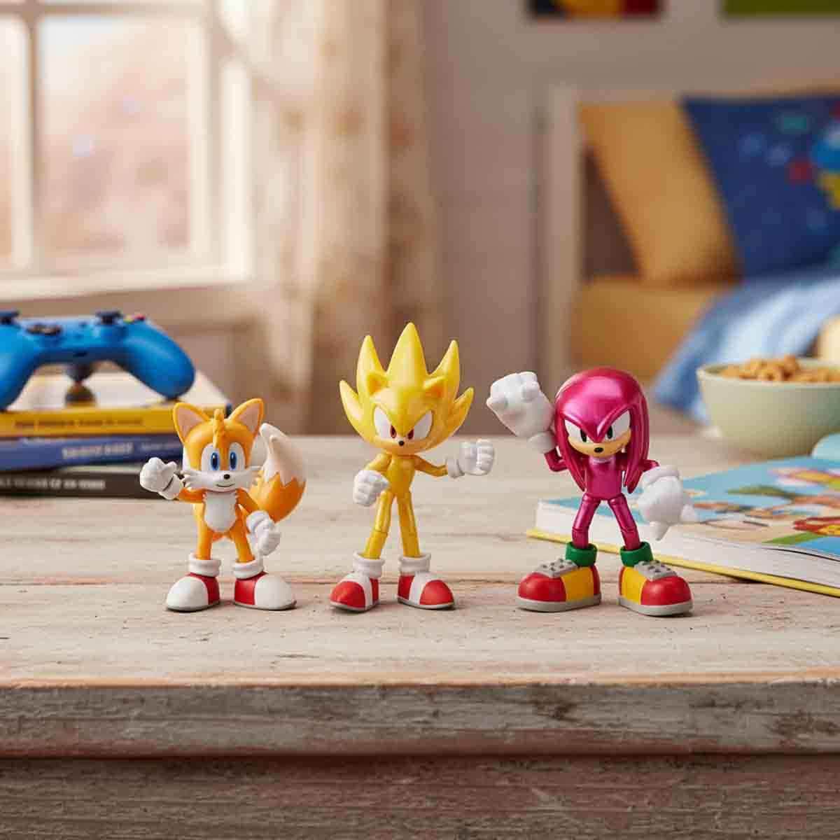 Sonic 3-Piece Hedgehog-4 Classic Collection Action Figure Set Unisex, 3-4 Years