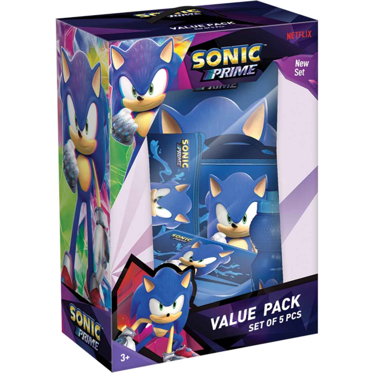 Sonic 5-in-1 14" Backpack with Lunch Box, Bottle, Pencil Case & Lunch Bag Kit