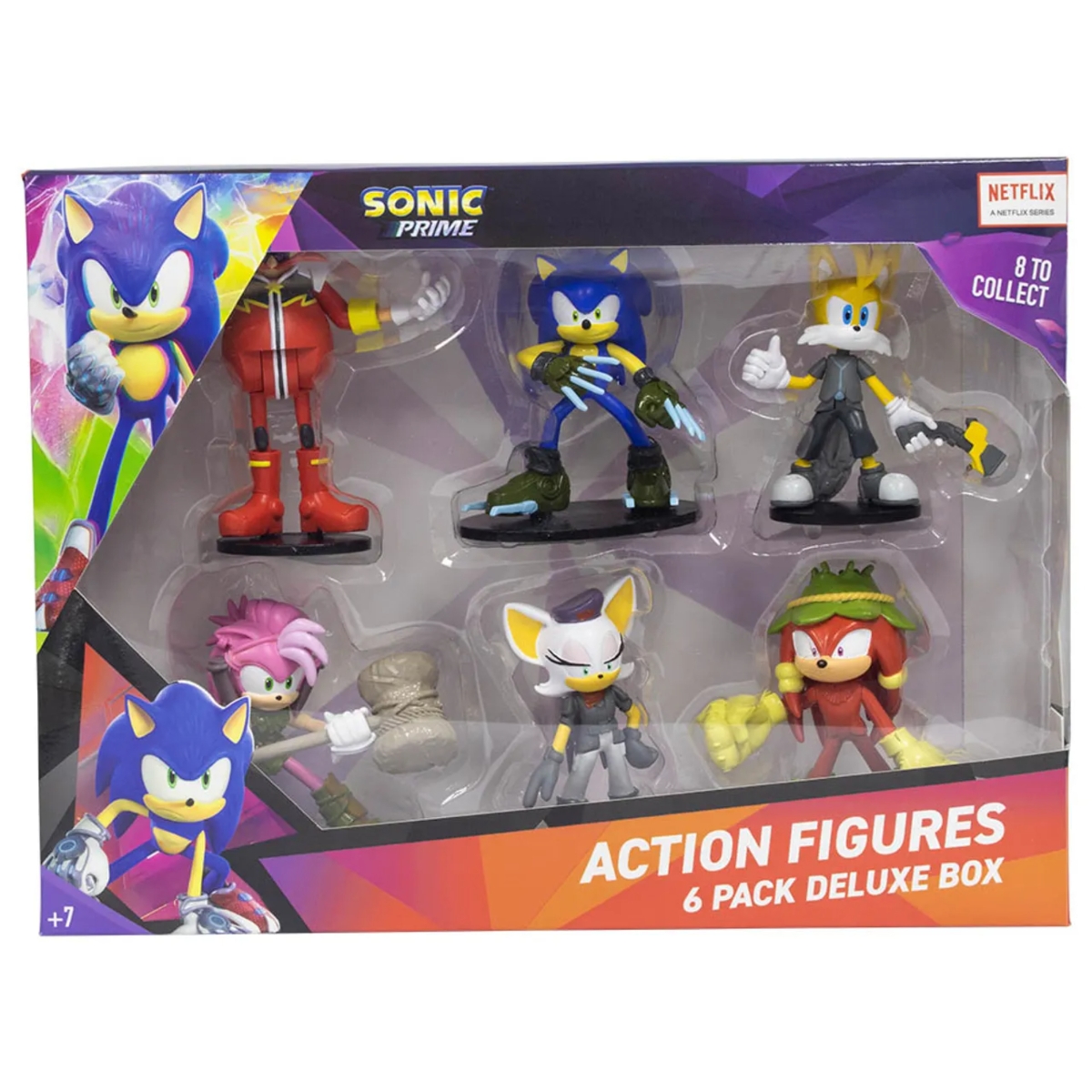 Sonic Prime Assorted Articulated Action Figures Unisex, 3-4 Years, Pack of 6