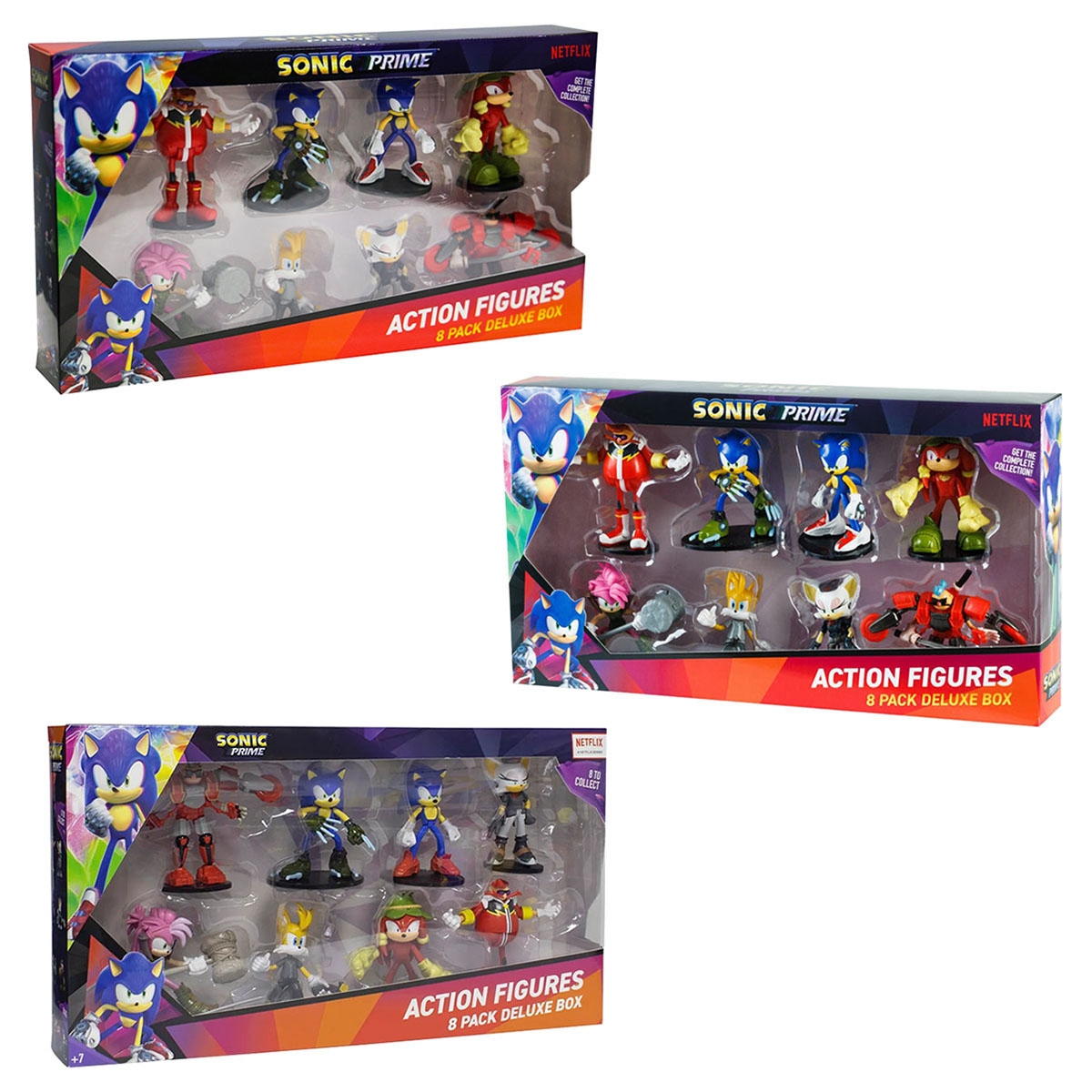 Sonic Prime Assorted Articulated Action Figures Unisex, 3-4 Years, Pack of 8