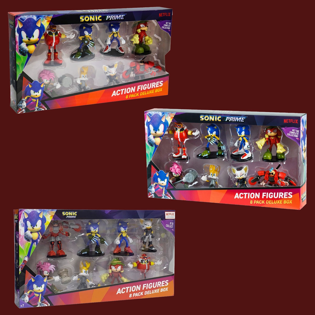 Sonic Prime Assorted Articulated Action Figures Unisex, 3-4 Years, Pack of 8
