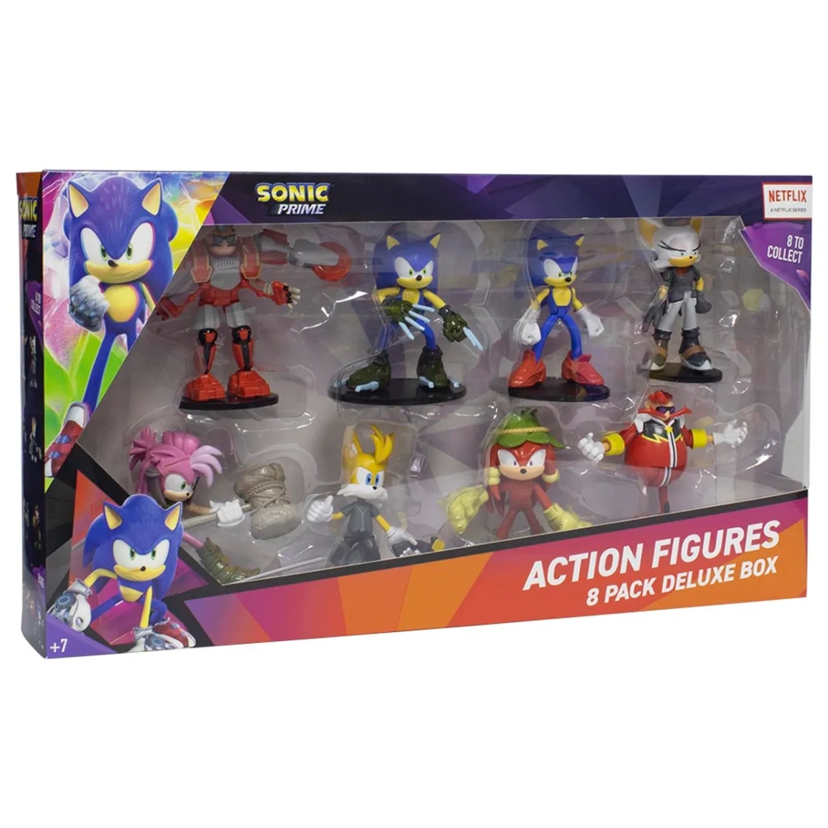 Sonic Prime Assorted Articulated Action Figures Unisex, 3-4 Years, Pack of 8