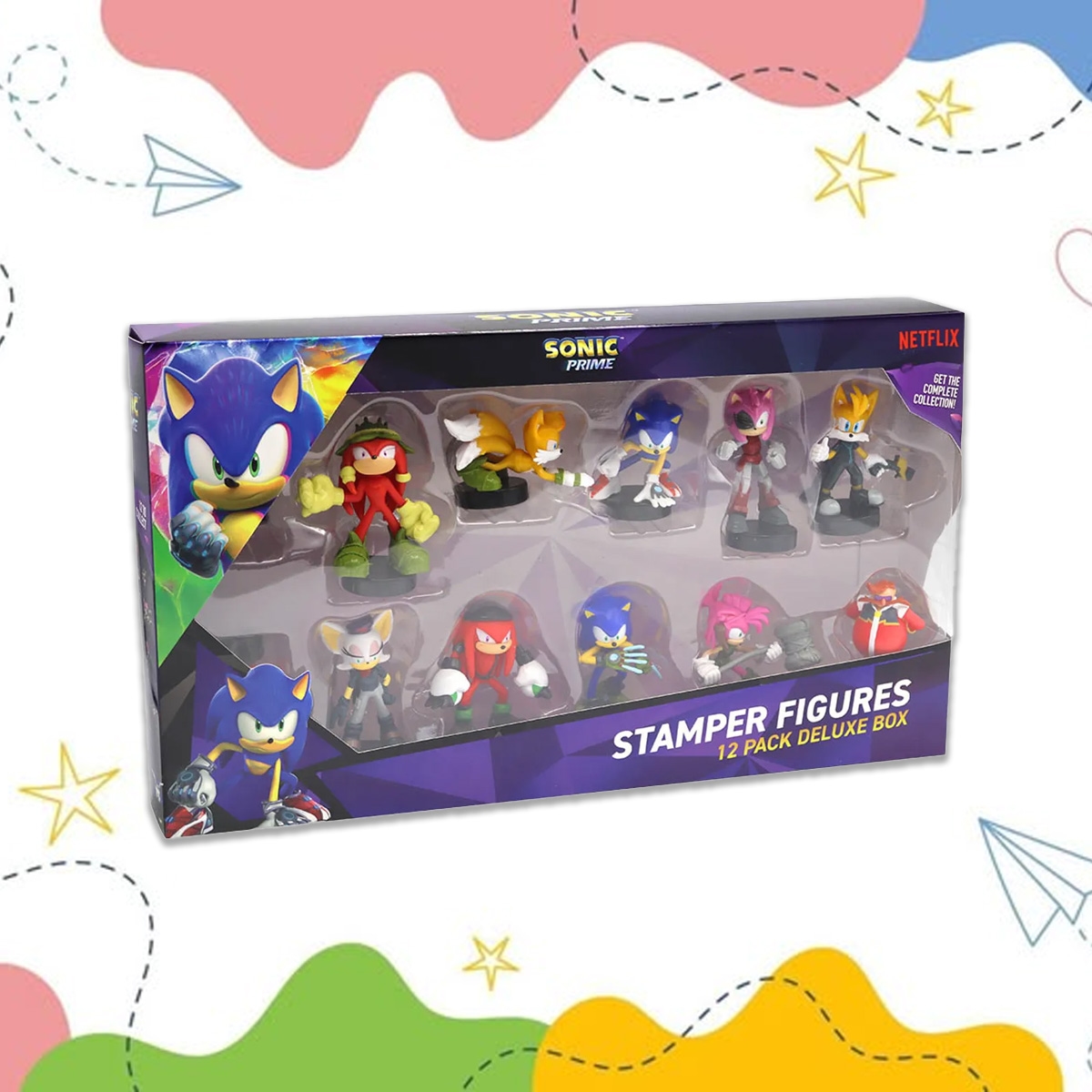 Sonic Prime Stamper Assorted Action Figures Unisex, 3-4 Years, Pack of 12
