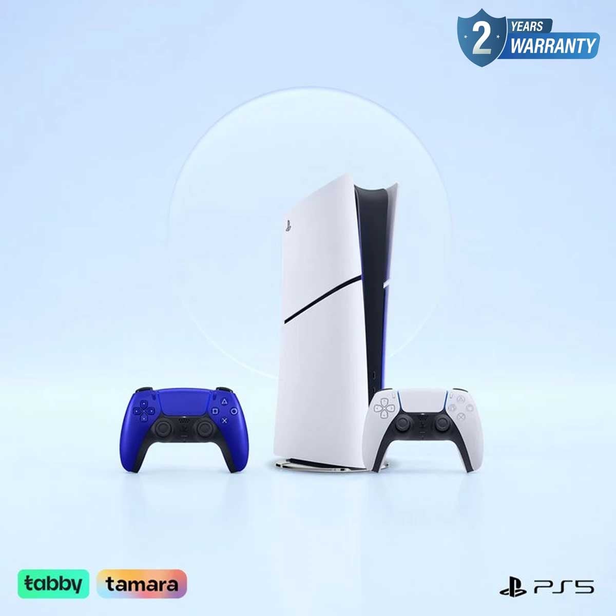 Sony PlayStation5 KSA Version Slim Digital Edition 825 GB Console with DualSense Cobalt Blue Wireless Controller Bundle