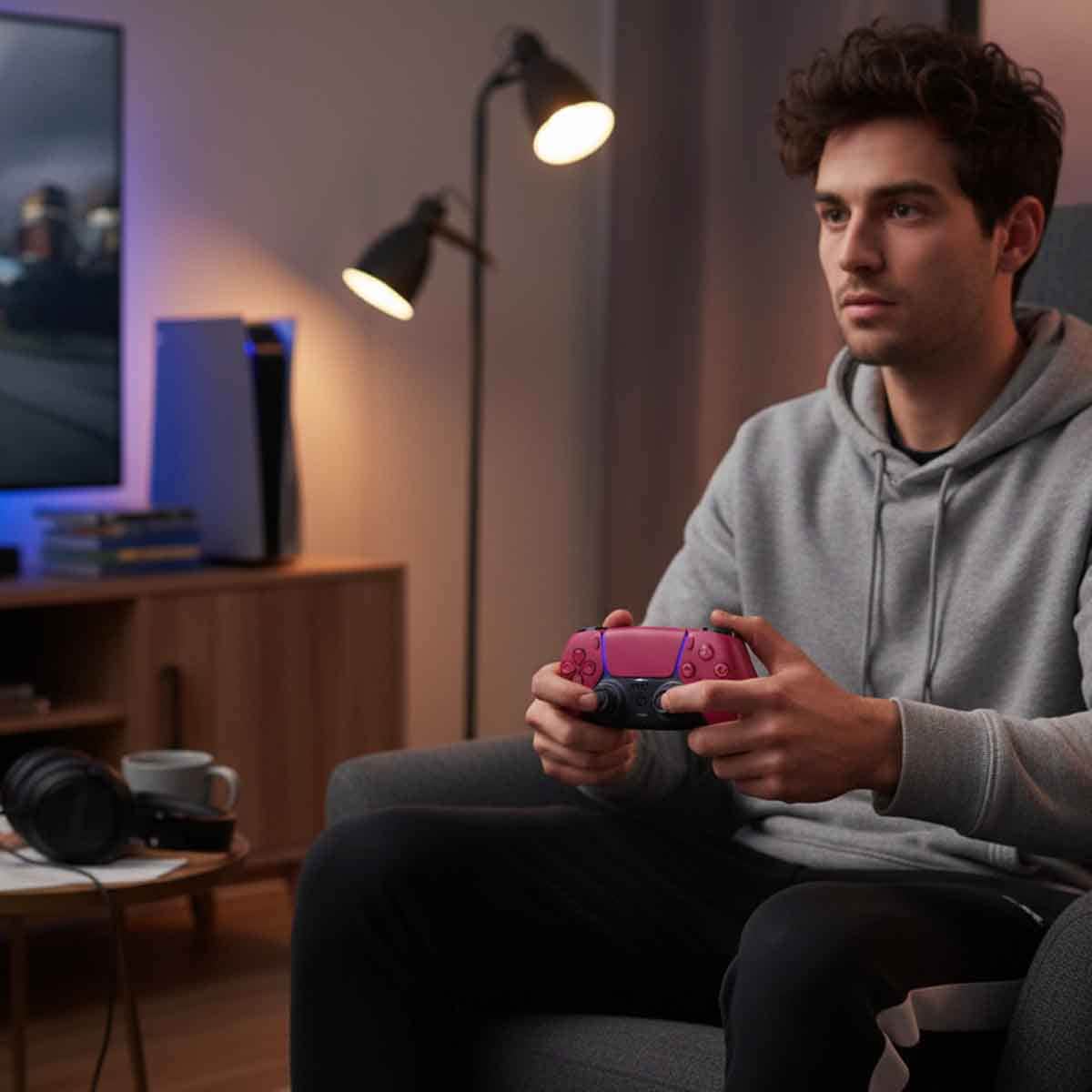 Sony PlayStation5 KSA Version Slim Digital Edition 825 GB Console with DualSense Cosmic Red Wireless Controller Bundle