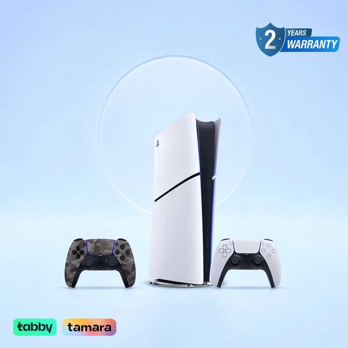 Sony PlayStation5 KSA Version Slim Digital Edition 825 GB Console with DualSense Grey Camouflage Wireless Controller Bundle