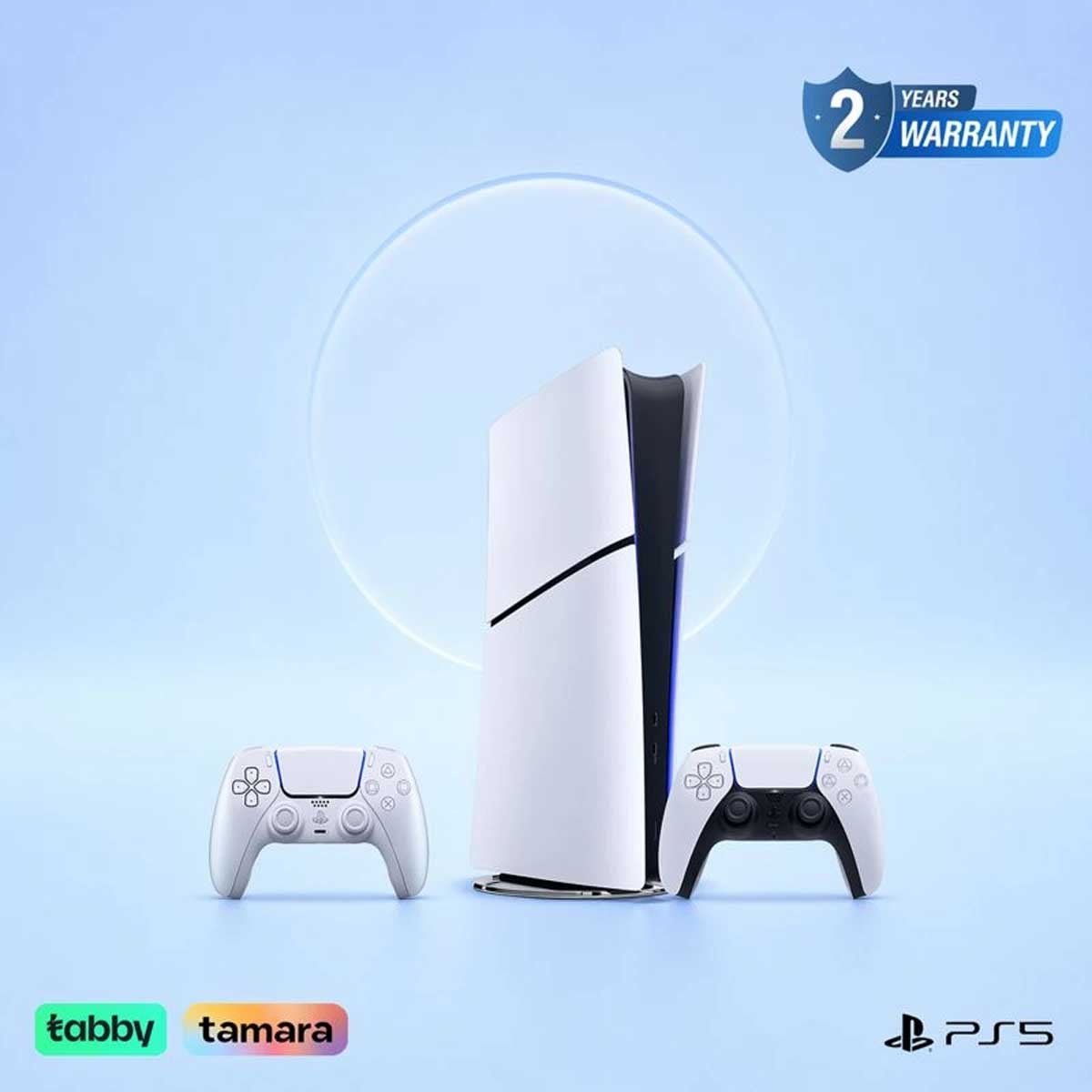 Sony PlayStation5 KSA Version Slim Digital Edition 825 GB Console with DualSense (KSA Version) Chroma Pearl Wireless Controller Bundle