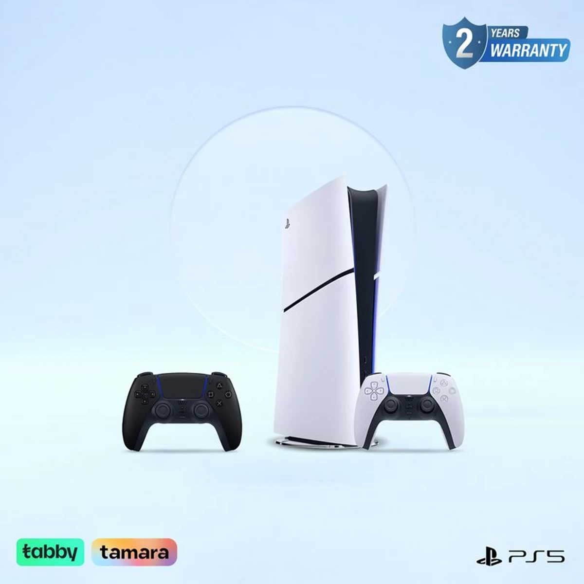 Sony PlayStation5 KSA Version Slim Digital Edition 825 GB Console with DualSense (KSA Version) Midnight Black Wireless Controller Bundle