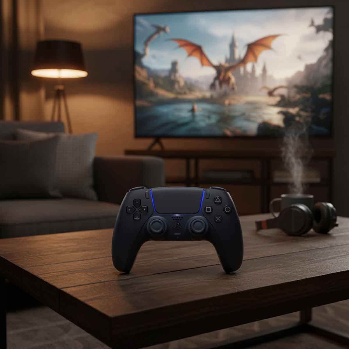Sony PlayStation5 KSA Version Slim Digital Edition 825 GB Console with DualSense (KSA Version) Midnight Black Wireless Controller Bundle