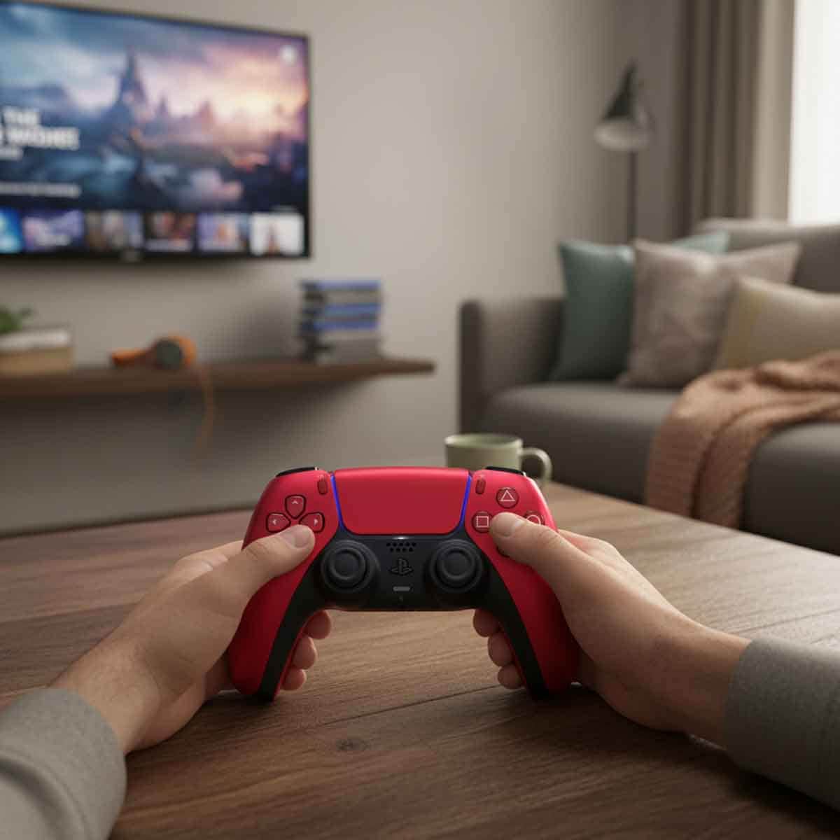 Sony PlayStation5 KSA Version Slim Digital Edition 825 GB Console with DualSense (KSA Version) Volcanic Red Wireless Controller Bundle