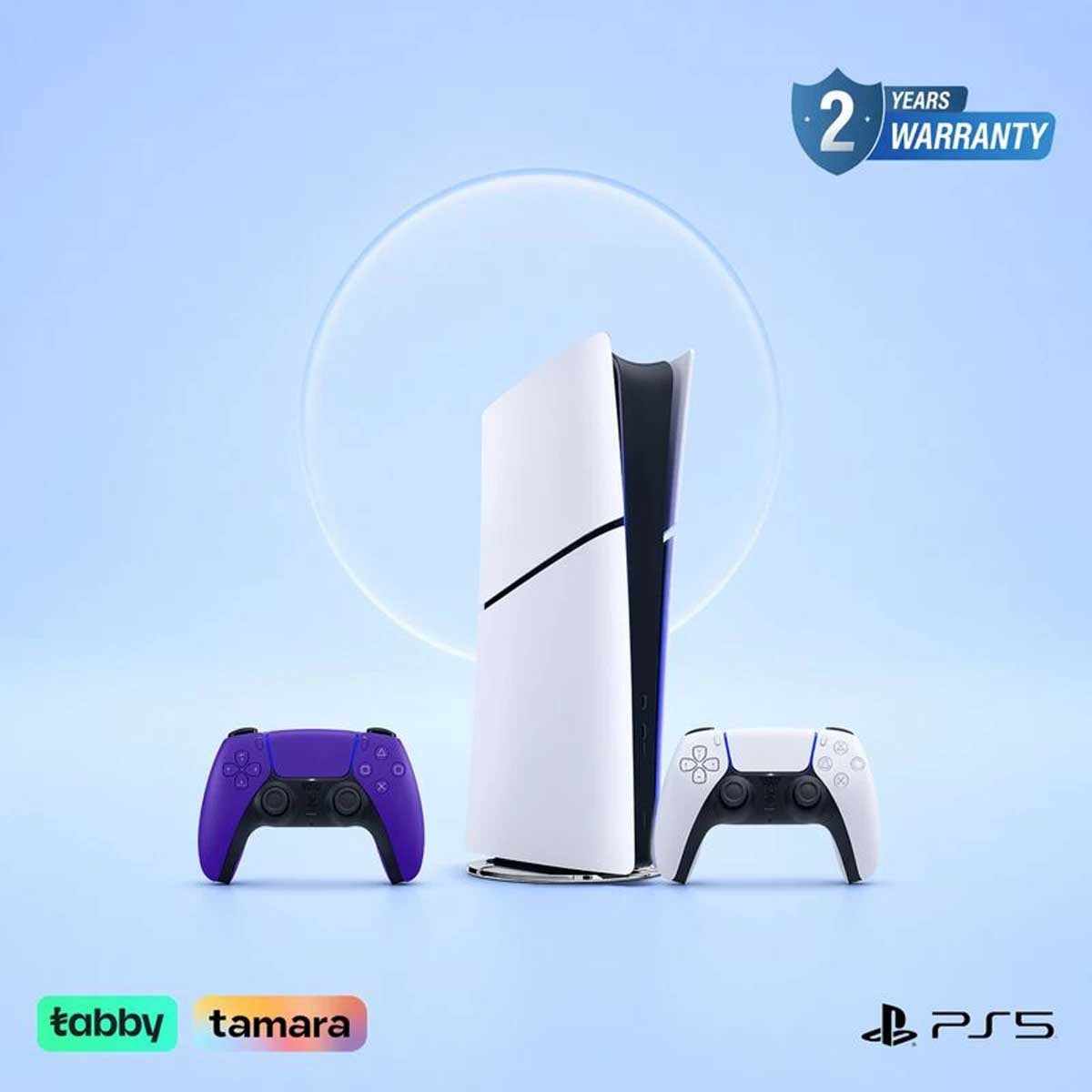 Sony PlayStation5 KSA Version Slim Digital Edition 825 GB Console with DualSense Purple Wireless Controller Bundle
