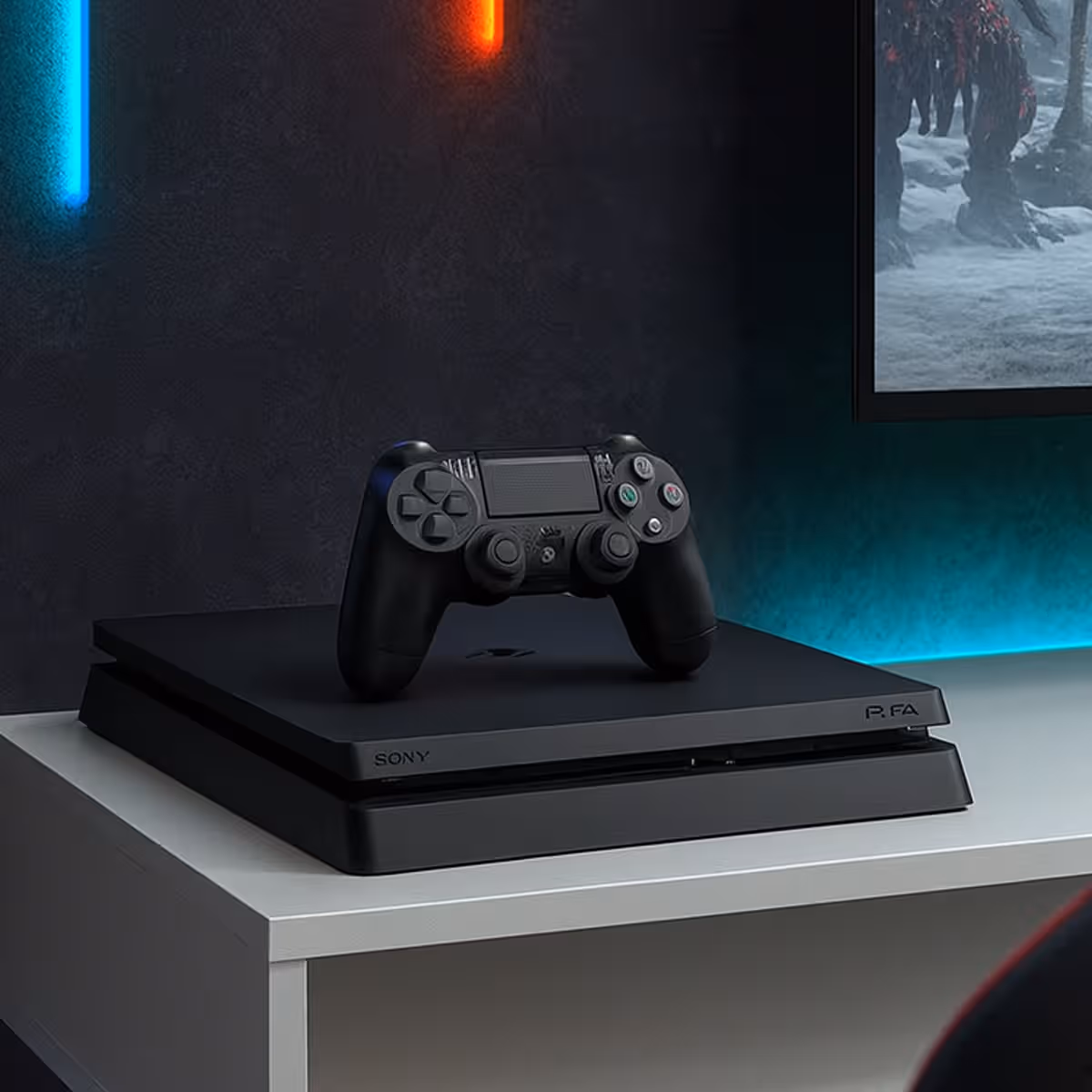 Sony PlayStation 4 Slim 500GB Console with Controller Jet Black