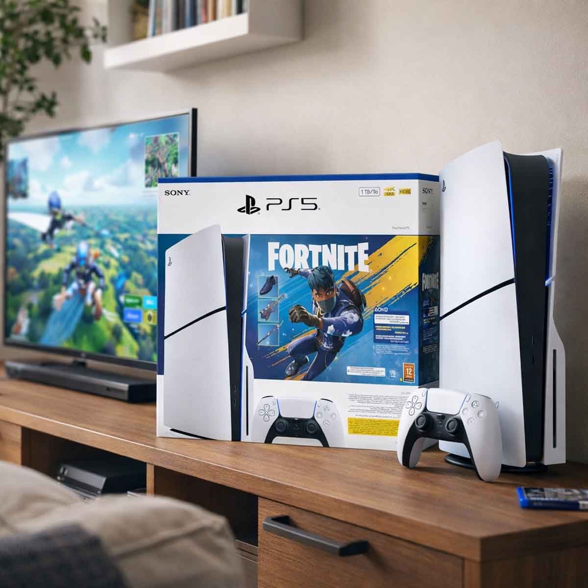 Sony PS5 Blu-ray Disc 1TB with Fortnite Flowering Chaos (KSA Version) Bundle