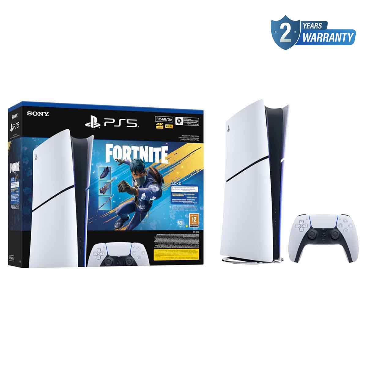 سوني بلايستيشن 5 الإصدار الرقمي سعة 825 جيجابايت مع فورتنايت فلاورينغ كايوس (نسخة السعودية) حزمة