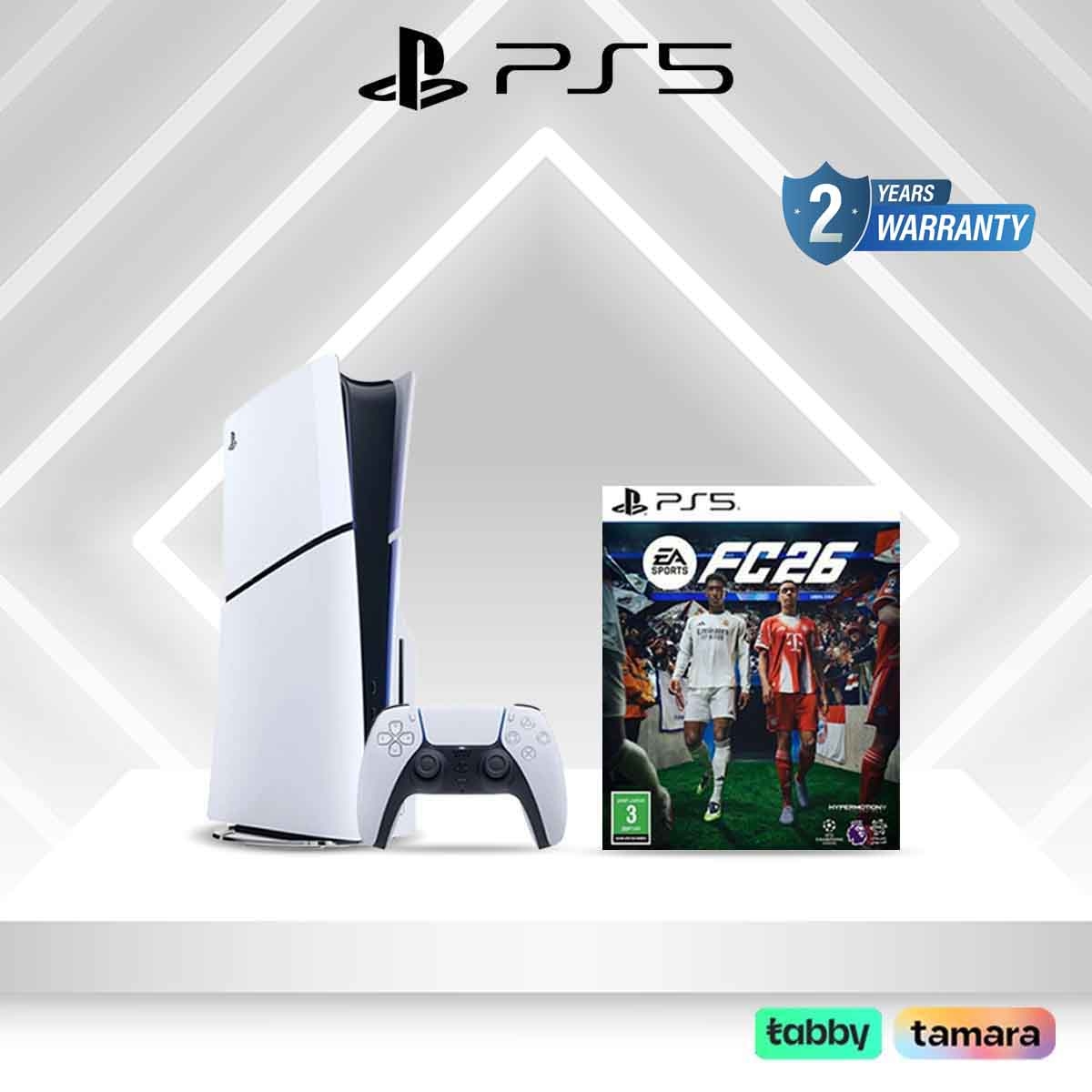 Sony PS5 Blu-Ray Disc (KSA Version) with Controller + FC26 Bundle