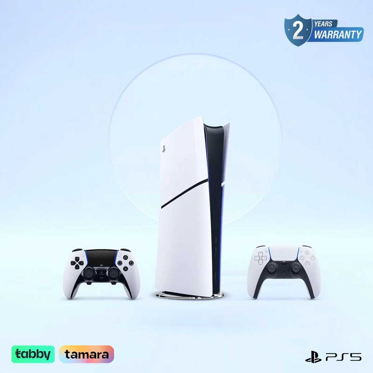 Sony PS5 KSA Version Digital Edition 1TB with DualSense Edge (KSA Version) White Controller Bundle