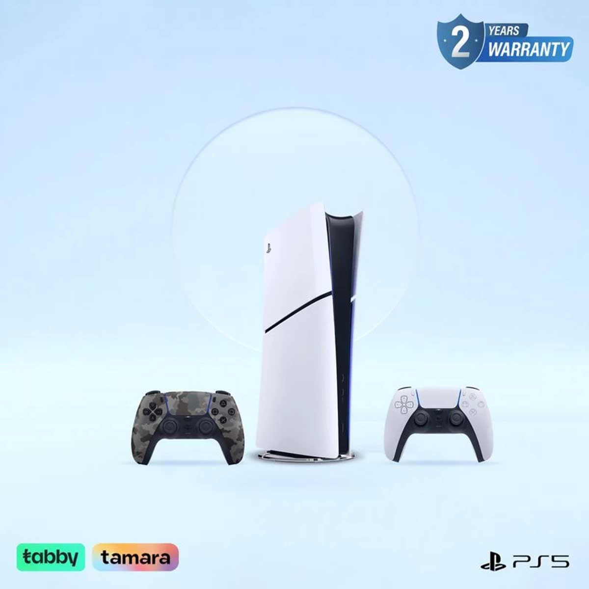 Sony PS5 KSA Version Digital Edition 1TB with DualSense Grey Camouflage Wireless Controller Bundle
