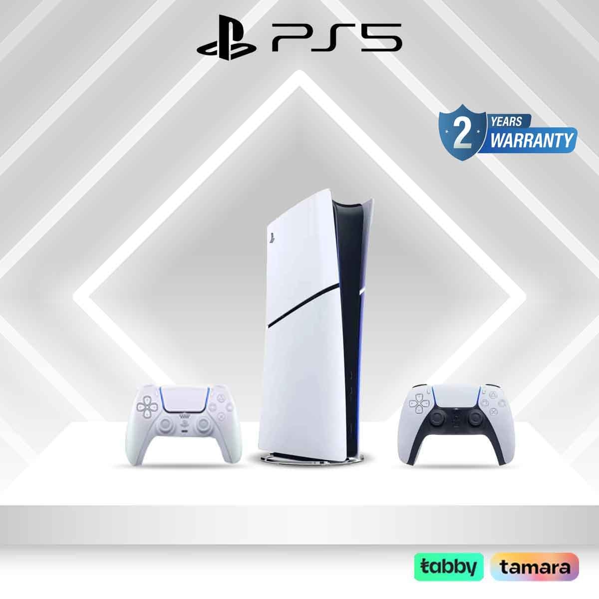 Sony PS5 KSA Version Digital Edition 1TB with DualSense (KSA Version) Chroma Pearl Controller Bundle