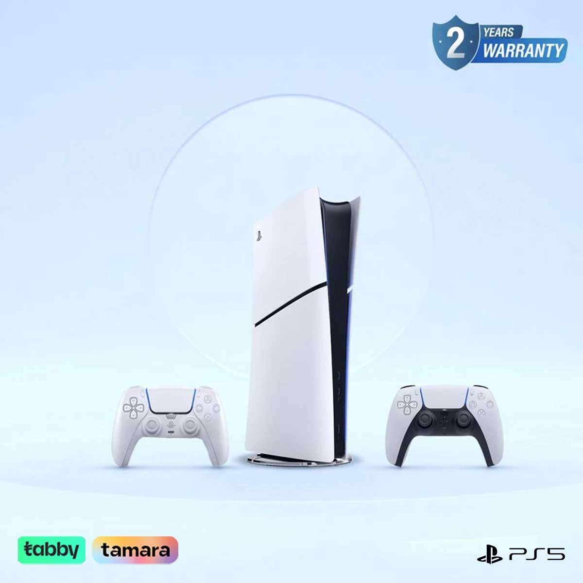 Sony PS5 KSA Version Digital Edition 1TB with DualSense (KSA Version) Chroma Pearl Controller Bundle
