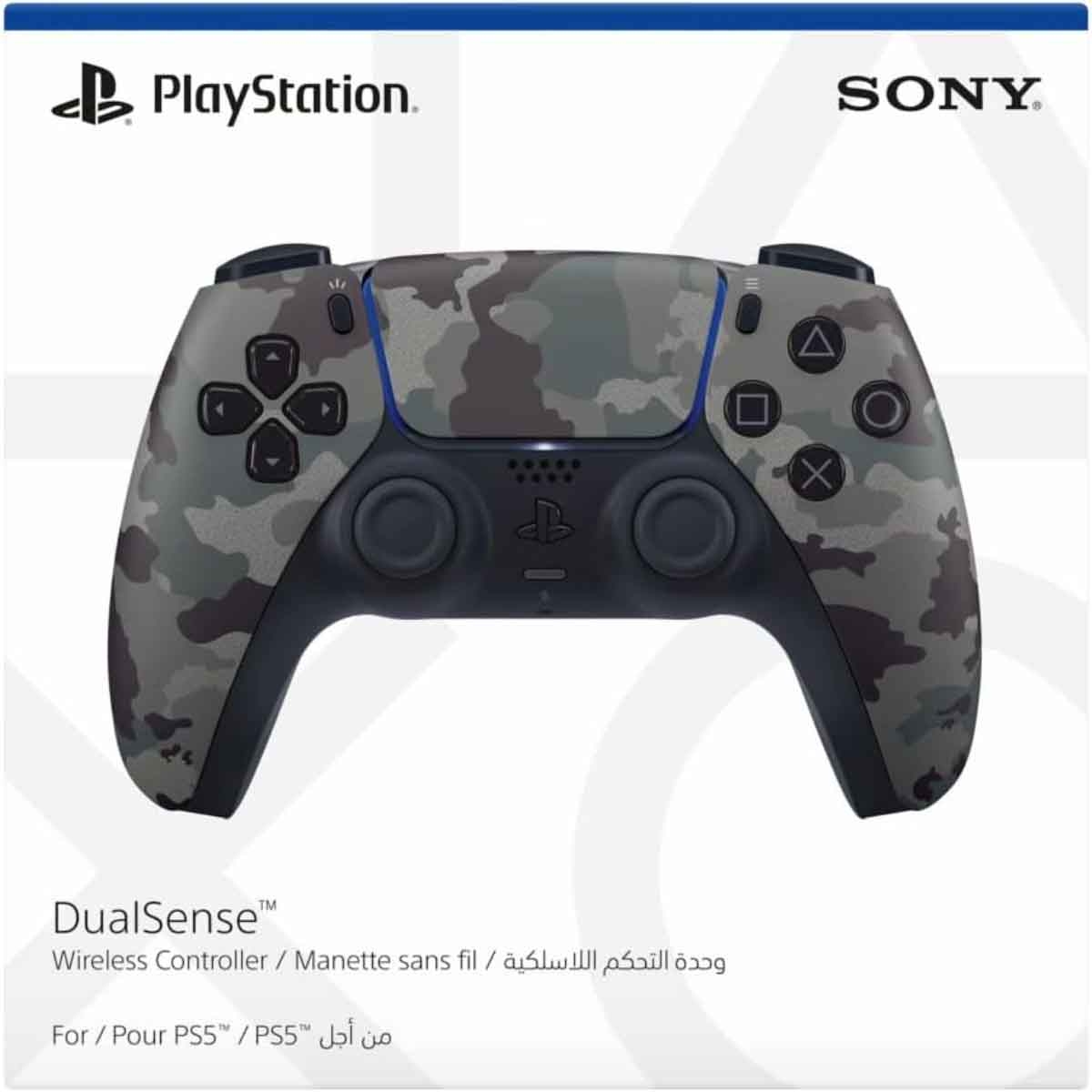 سوني بلايستيشن 5 نسخة السعودية الإصدار الرقمي سعة 1 تيرابايت مع حزمة وحدة تحكم لاسلكية دوال سينس تمويه رمادي