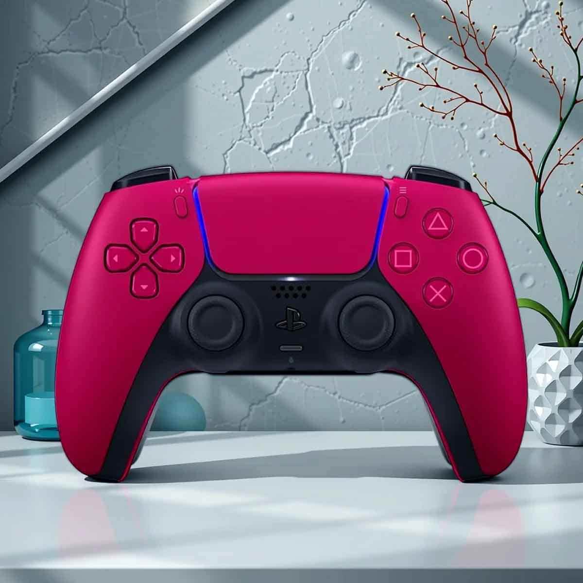 Sony PS5 KSA Version Digital Edition 1TB with DualSense Cosmic Red Wireless Controller Bundle