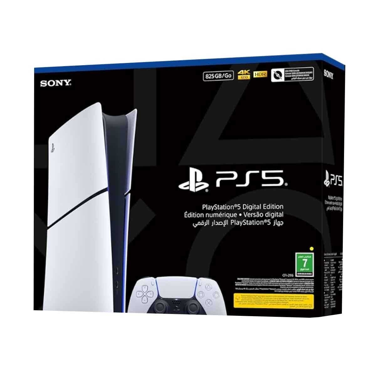 Sony PS5 5 Slim Digital Edition 825GB (KSA Version) & PS5 Disc Drive Bundle