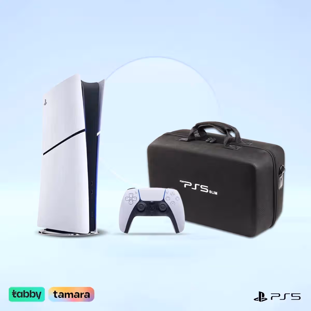 Sony PS5 5 Slim Digital Edition 825GB (KSA Version) & Travel Storage Bag Bundle