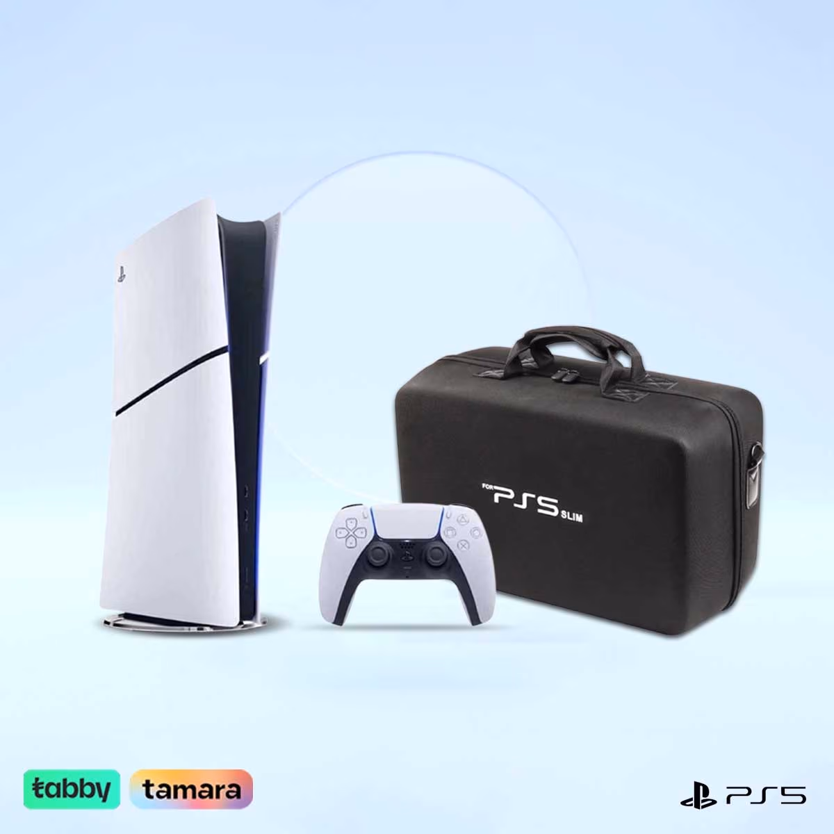 Sony PS5 5 Slim Digital Edition 825GB (KSA Version) & Travel Storage Bag Bundle
