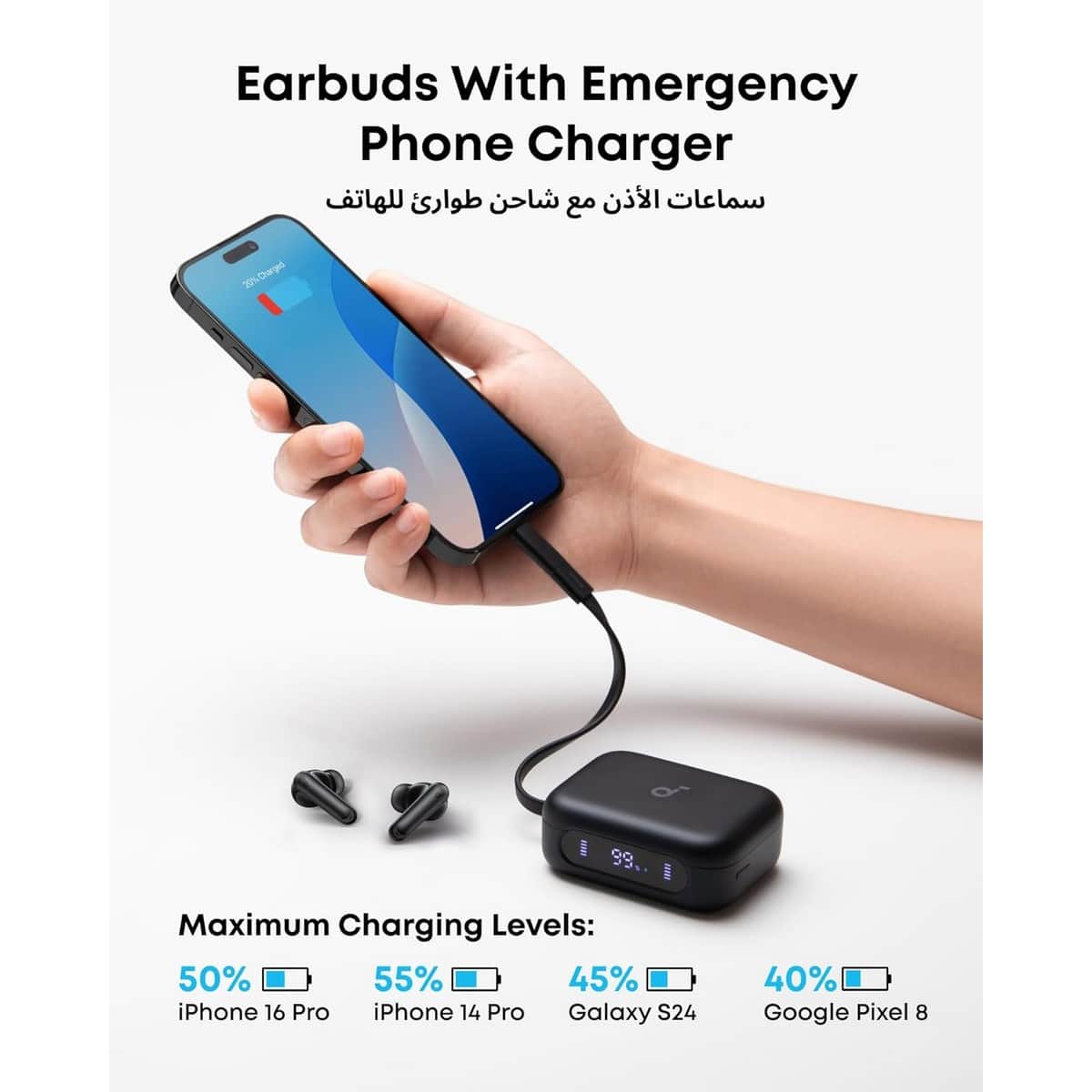 ساوندكور أسود سماعات أذن لاسلكية بالكامل P41i