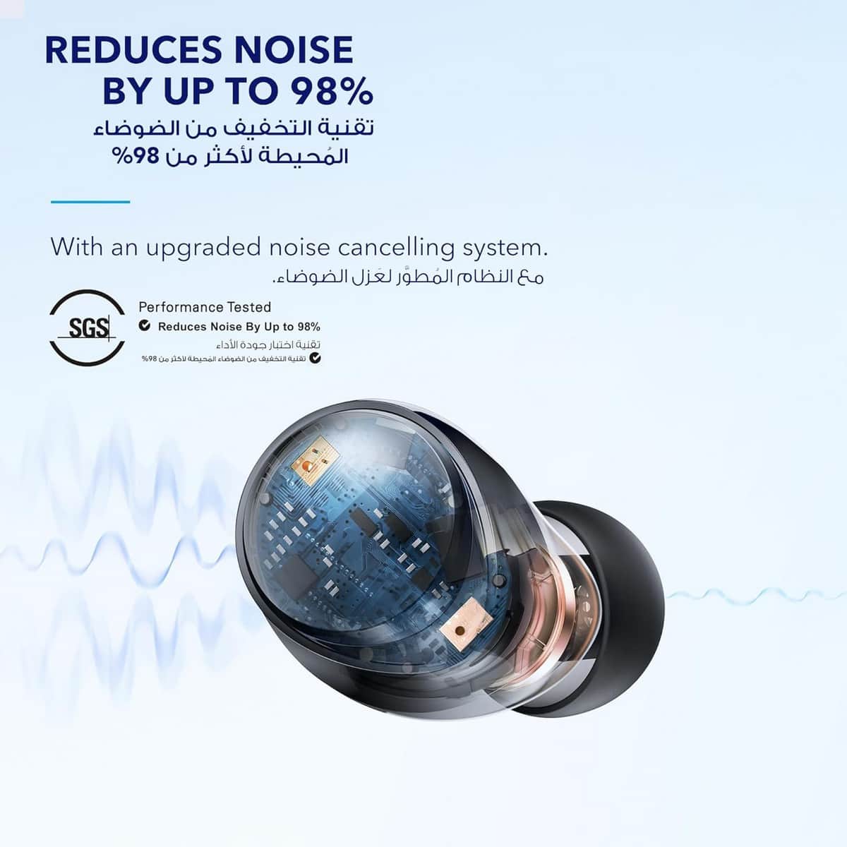 ساوندكور أسود سماعات أذن لاسلكية بالكامل Space A40