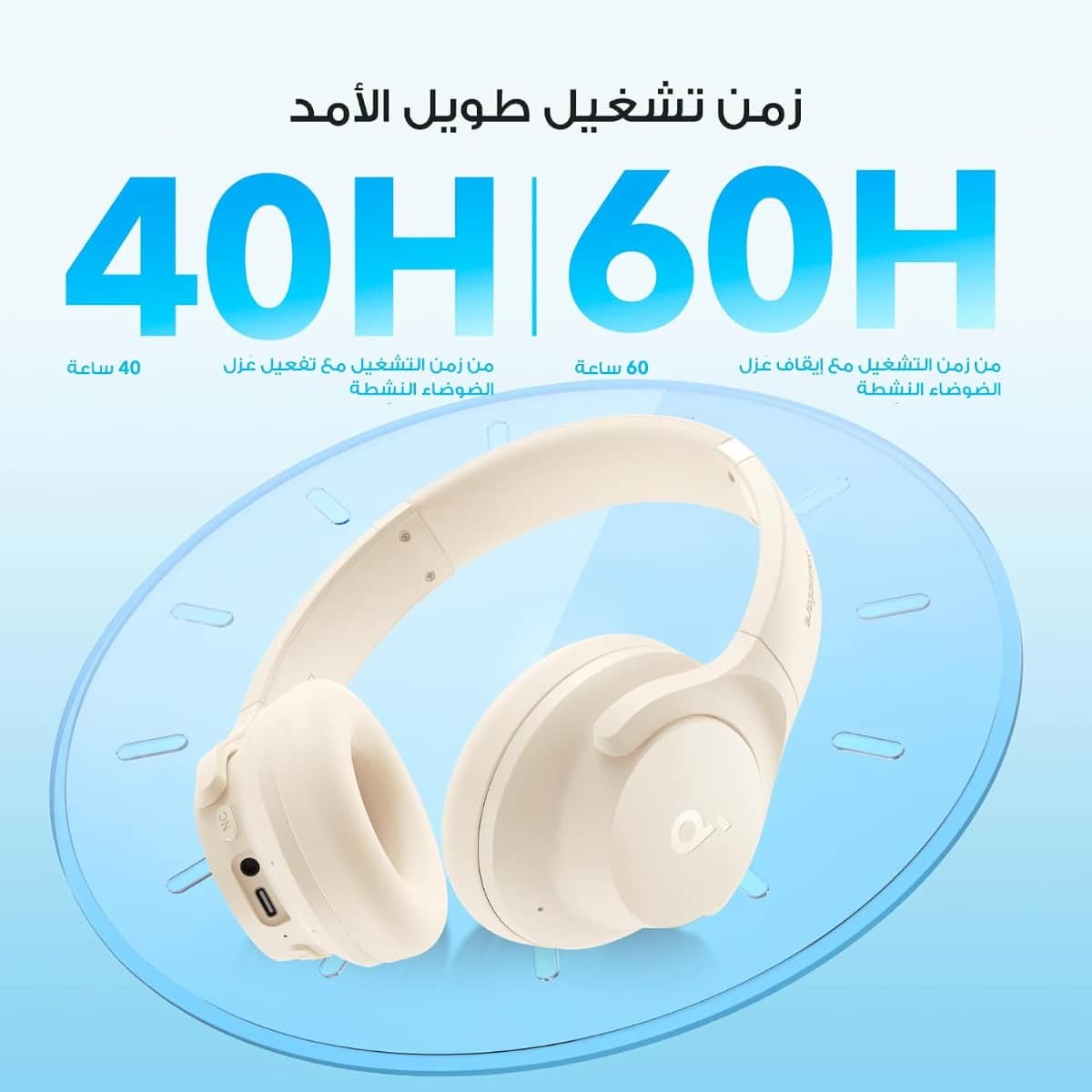 ساوندكور Q20i سماعات لاسلكية فوق الأذن هجين