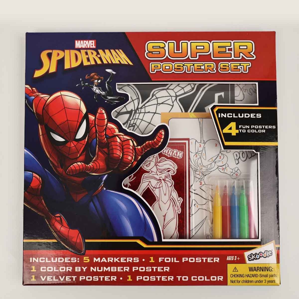 سبايدر مان مجموعة بوسترات سوبر للجنسين، عمر 3-4 سنوات