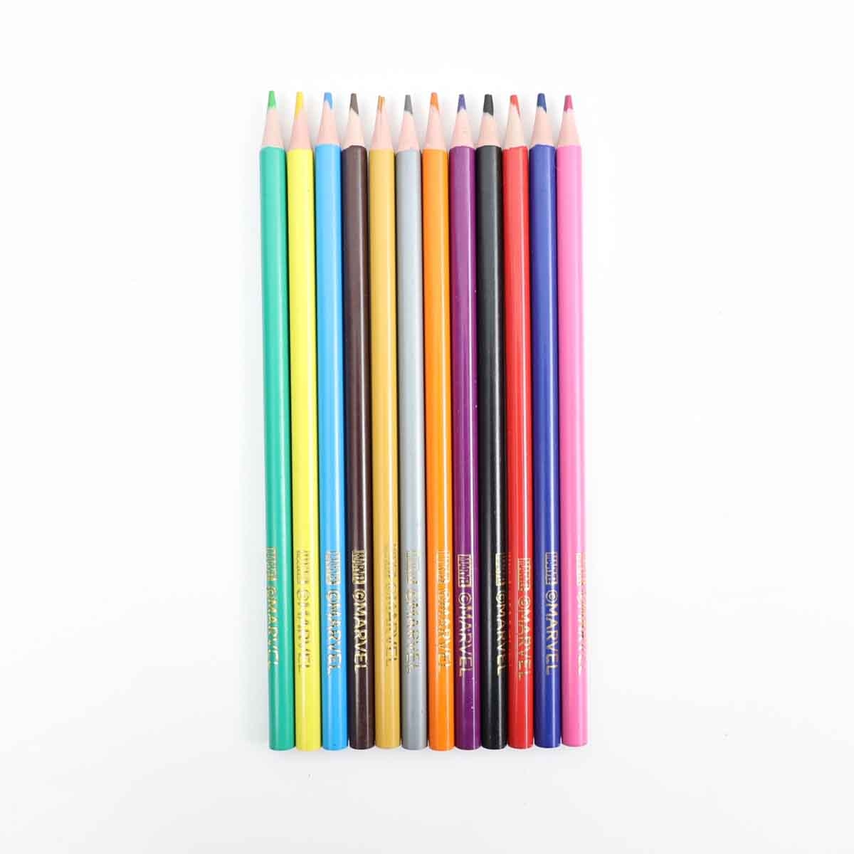 Spider-Man 12 Coloured Pencils with Sharpener Unisex, 3-4 Years