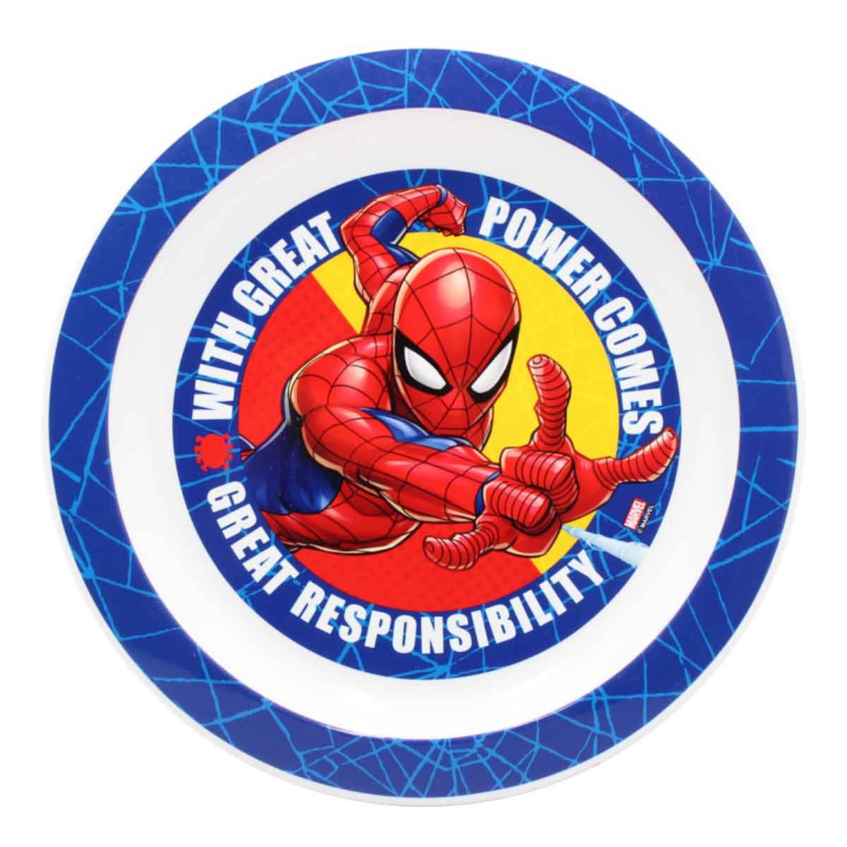 سبايدر مان طقم إفطار أطفال من 3 قطع آمن للاستخدام في الميكروويف