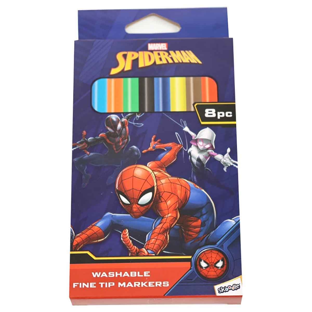 Spider-Man 8-Piece Washable Fine Tip Marker Unisex, 3-4 Years