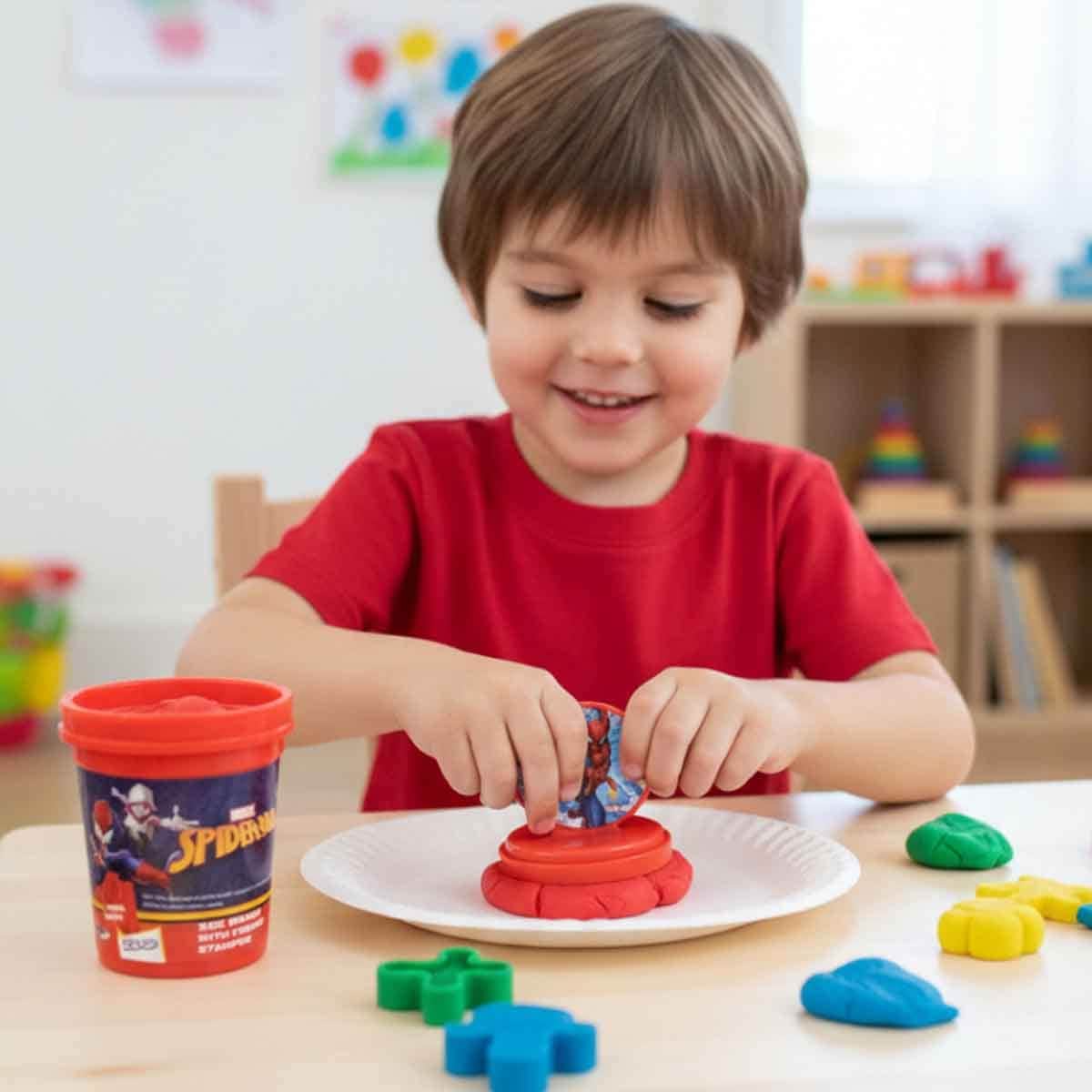 Spider-Man Dough Set + Magic Pad + Sticker + Highlighter + Marker + Coloured Pencils + Activity Book + Drawing & Art Kit Bundle