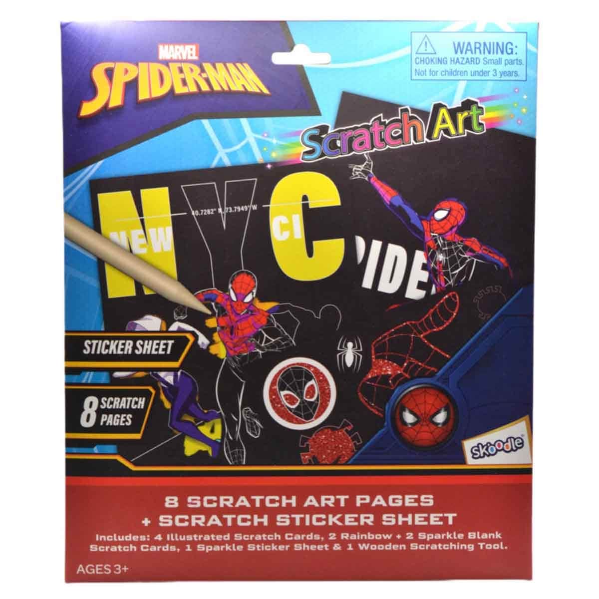 Spider-Man Dough Set + Magic Pad + Sticker + Highlighter + Marker + Coloured Pencils + Activity Book + Drawing & Art Kit Bundle