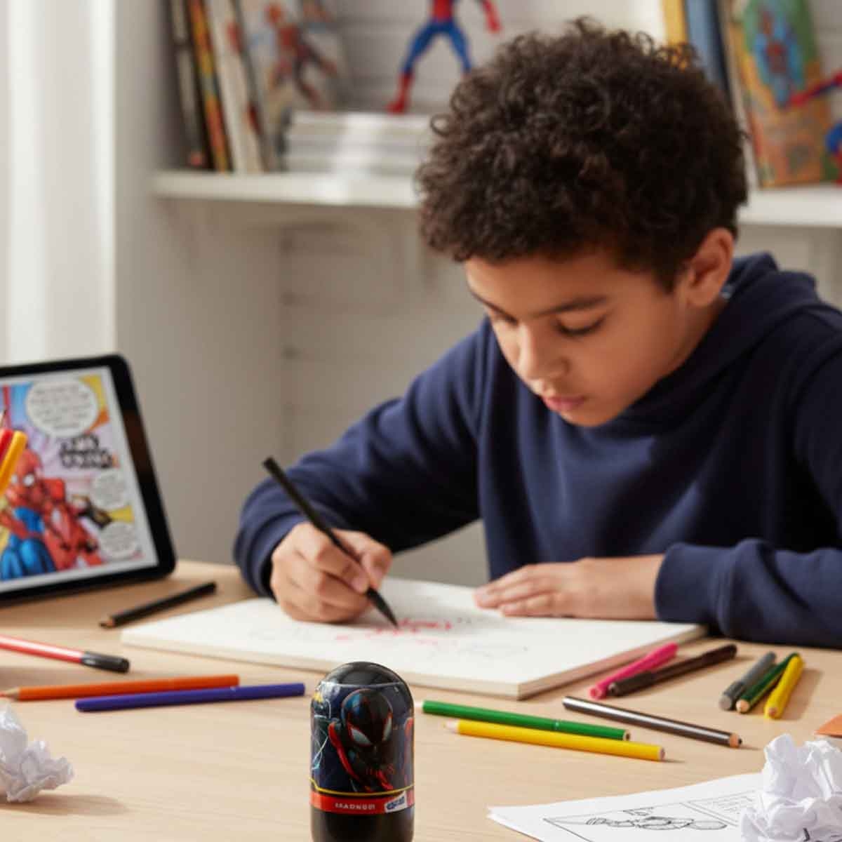 سبايدر مان مايلز موراليس قلم رسم متأرجح للأطفال بعمر 3-4 سنوات