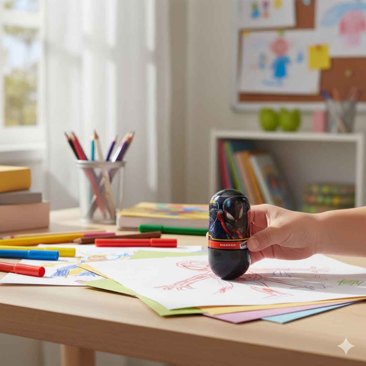 سبايدر مان مايلز موراليس قلم رسم متأرجح للأطفال بعمر 3-4 سنوات