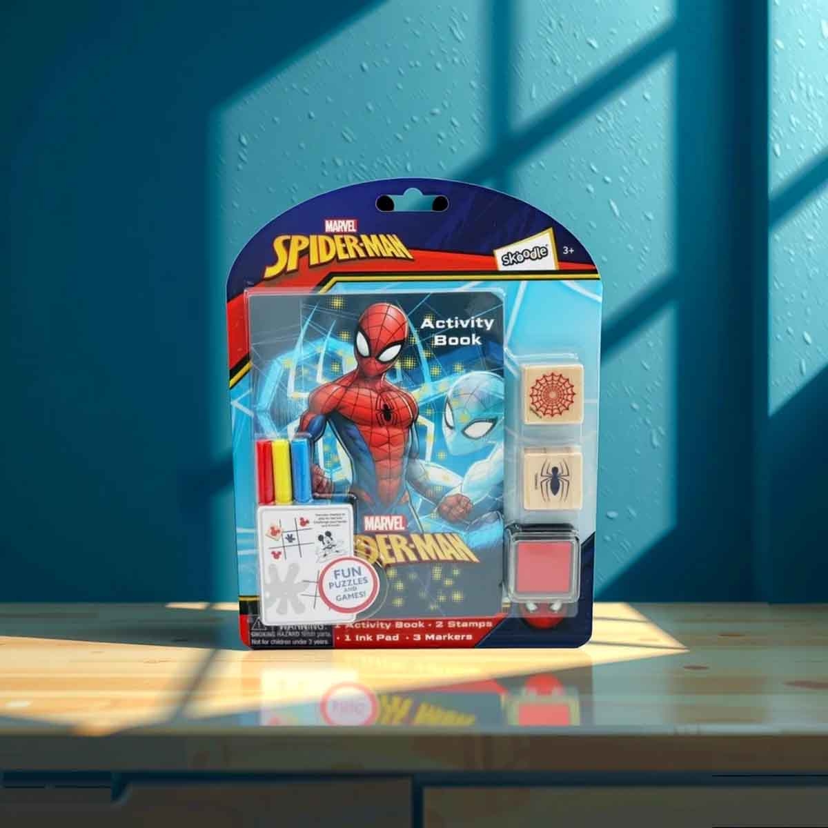 Spider-Man Activity Book with Wooden Stamps Unisex, 3-4 Years