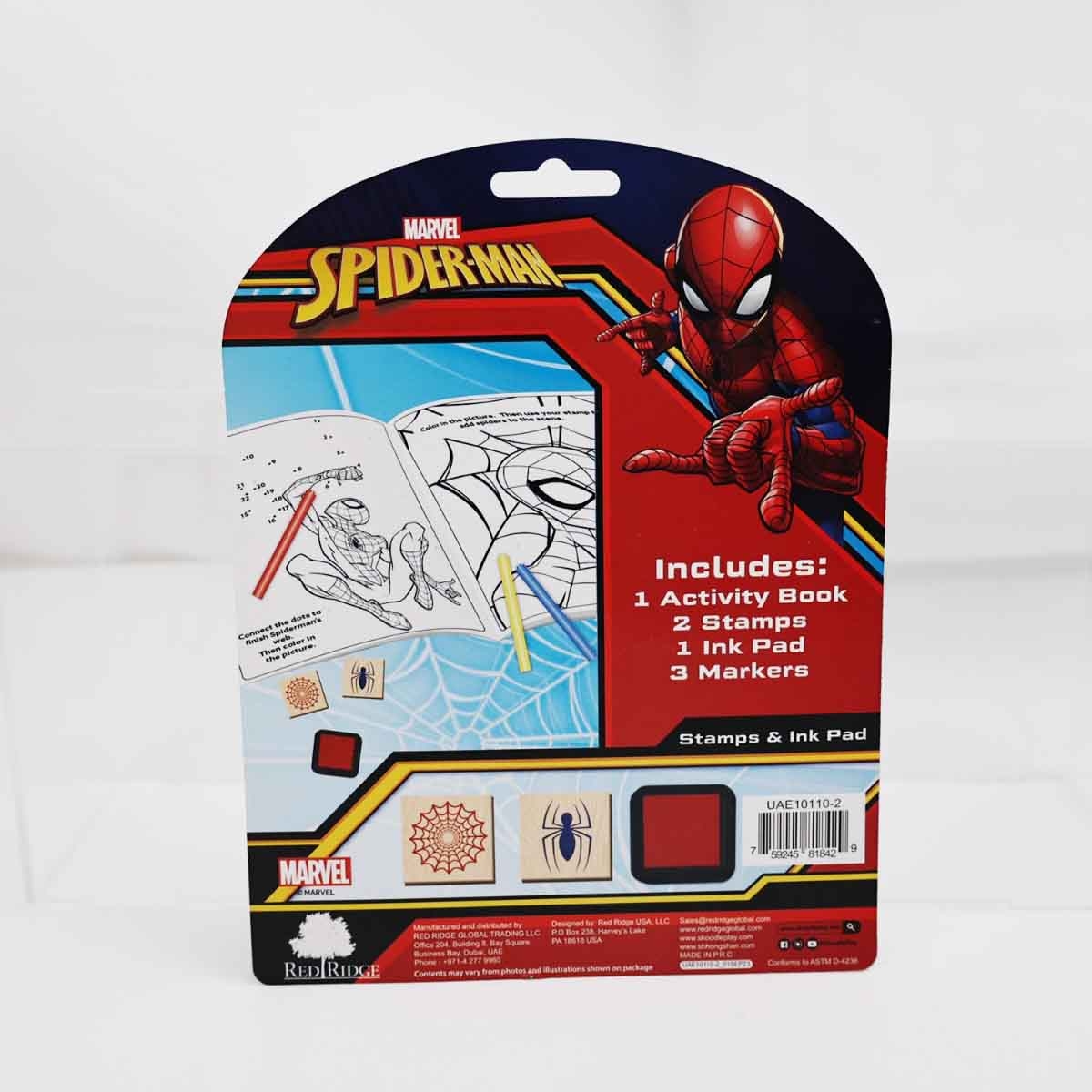 Spider-Man Activity Book with Wooden Stamps Unisex, 3-4 Years
