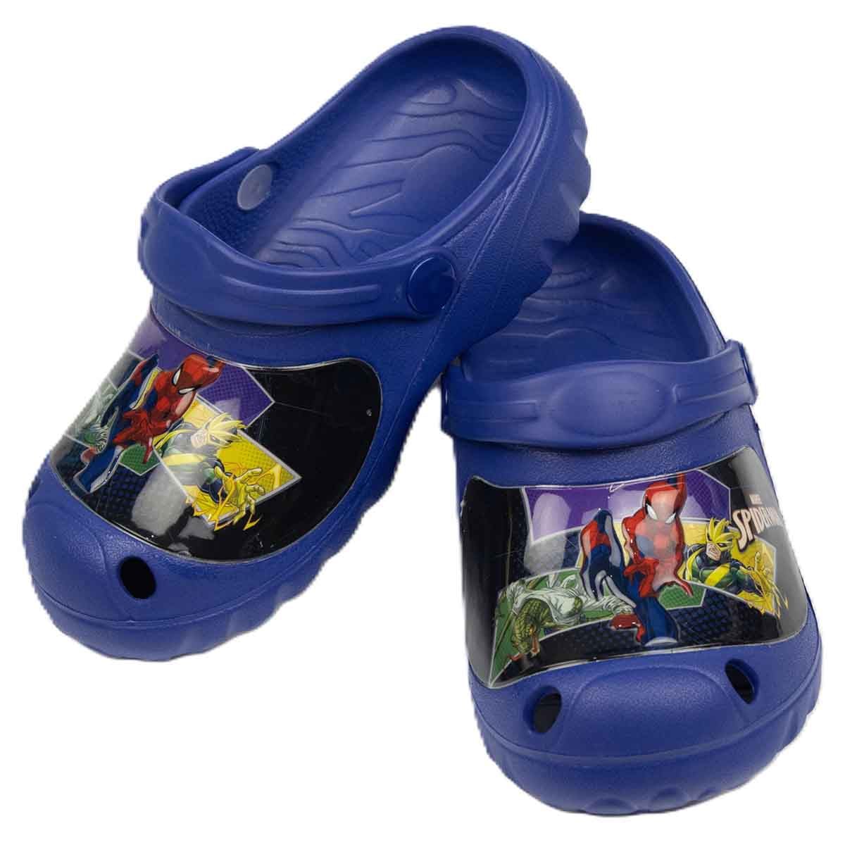 Spiderman 21-22 EU Blue Lightweight & Comfortable Slip-On Sandals Kids Klogs Boys